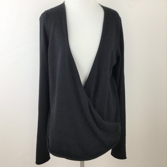 One by One Teaspoon Black Wrap Merino Wool Blouse s - Picture 4 of 11